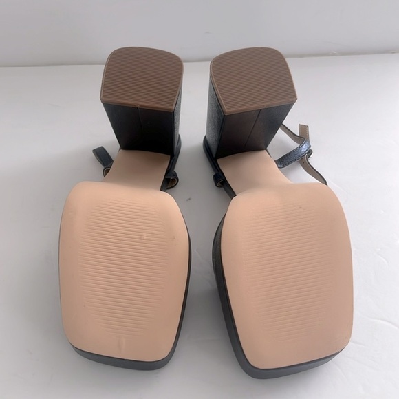 JustFab Mylah Insignia BlueI Chunky Heel Platform Peep-Toe Sandal Shoes Size 8.5 - Picture 6 of 7